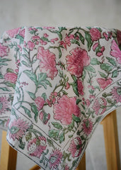 Garden Tea Party - Hand Block Printed Cotton Bandana