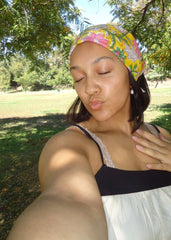 Sunlit Lotus - Hand Block Printed Cotton Bandana