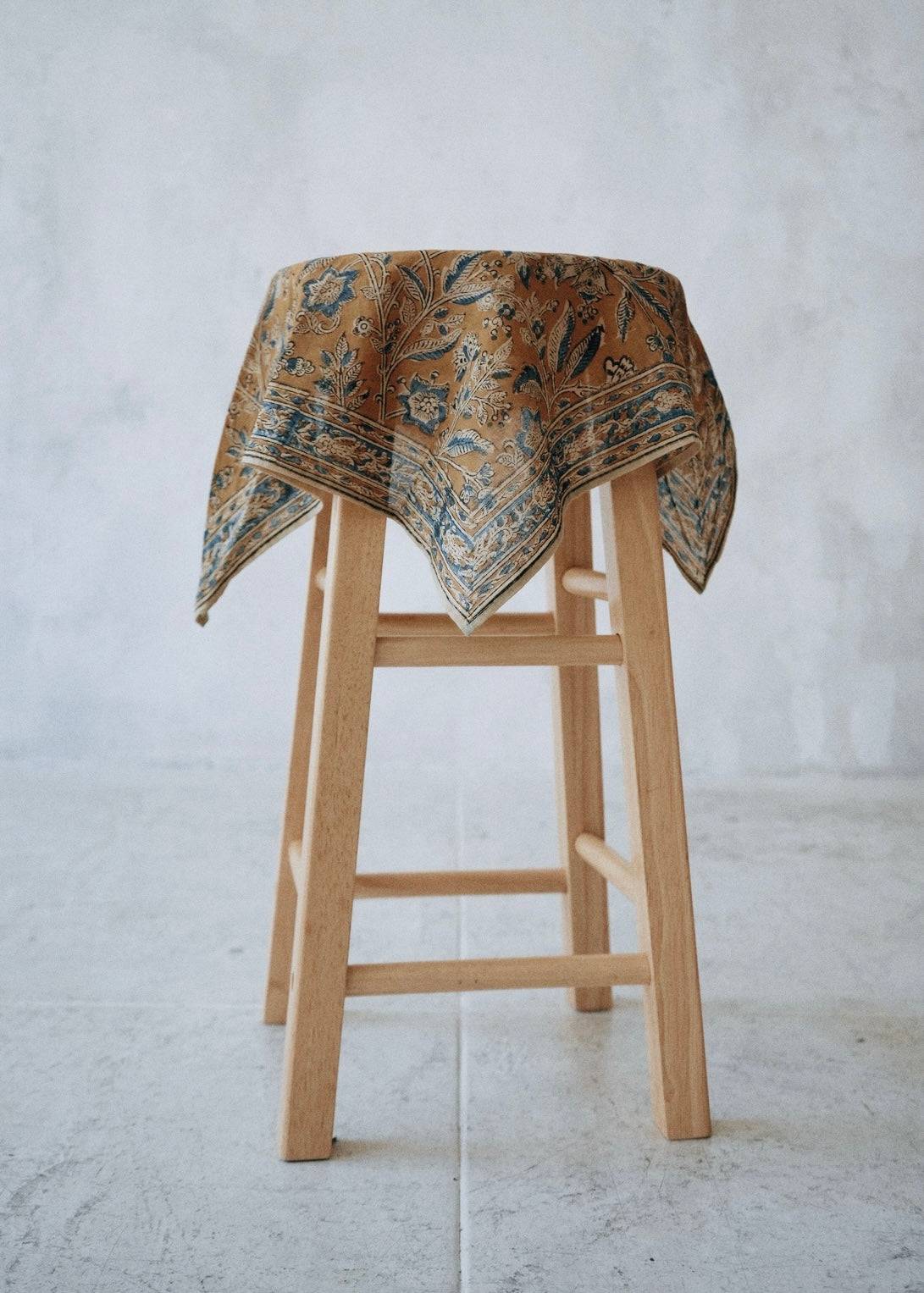 Sapphire Bloom - Kalamkari Cotton Bandana