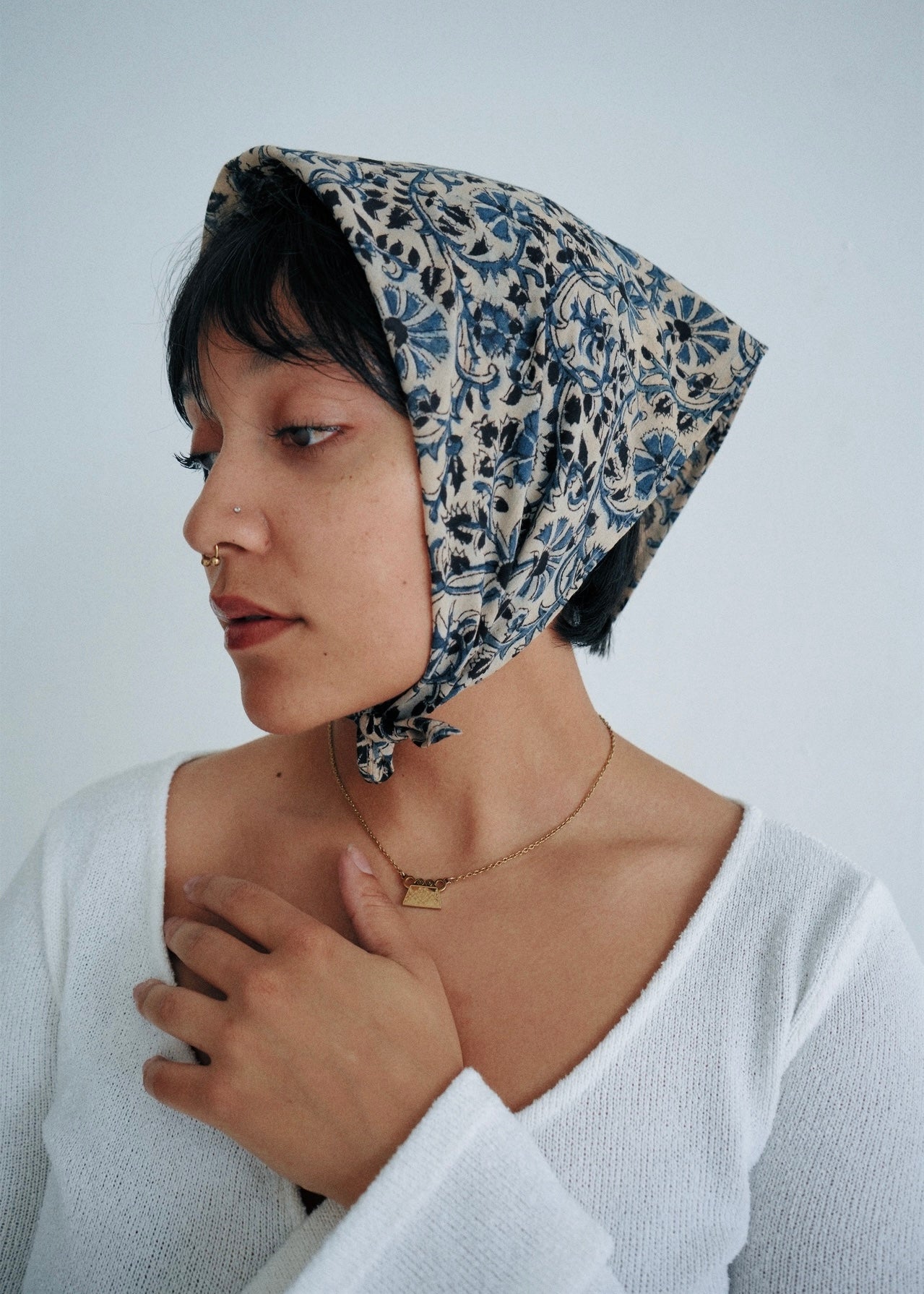 Sprouting Seeds - Kalamkari Cotton Bandana