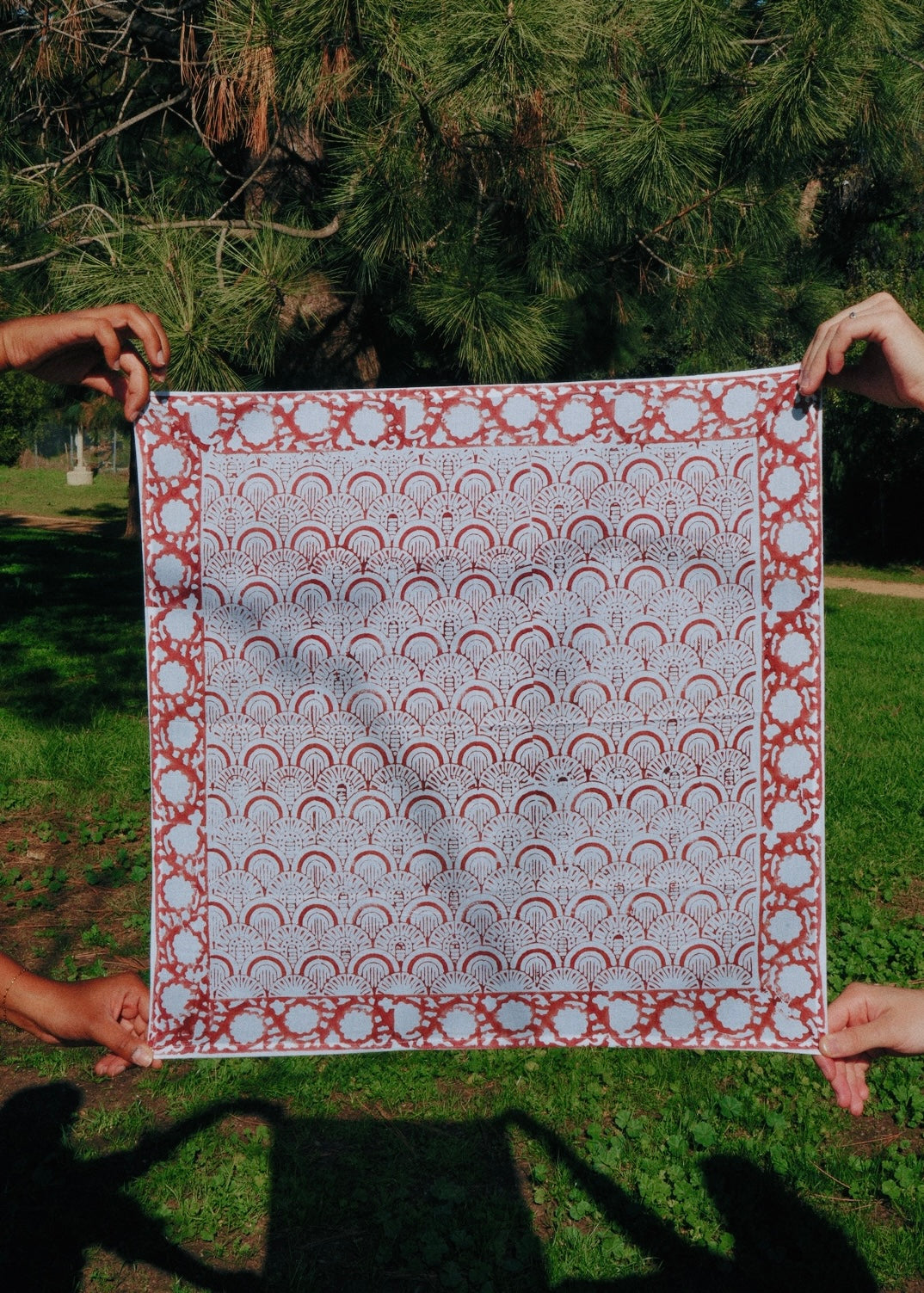 Sun-dried Scallops - Hand Block Printed Cotton Bandana