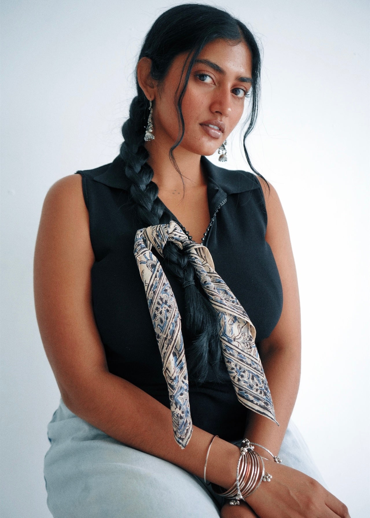 Ocean Breeze - Kalamkari Cotton Bandana