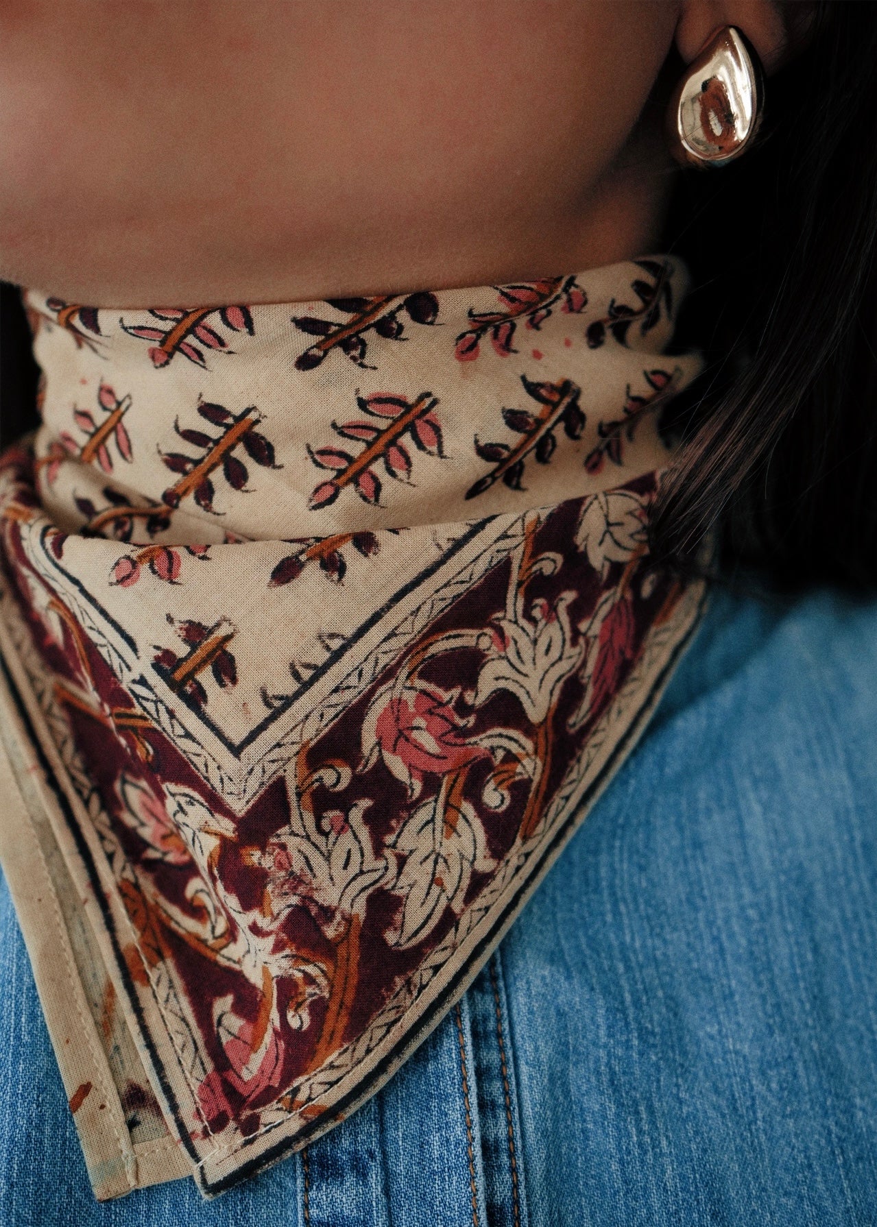 Pine Grove Tapestry - Kalamkari Cotton Bandana