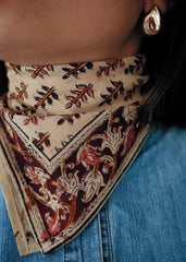 Tan Branches - Kalamkari Cotton Bandana