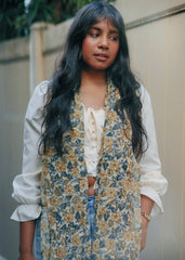 Woven Thistle - Hand Block Printed Scarf (600-022)