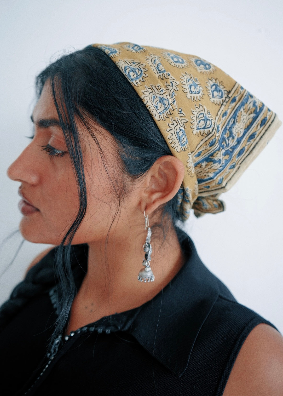 Diya Mustard - Kalamkari Cotton Bandana