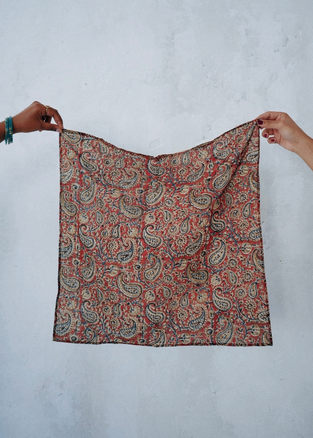 Sun Bleached Brick - Kalamkari Cotton Bandana