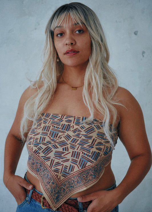 Mayan Scratch - Kalamkari Cotton Bandana