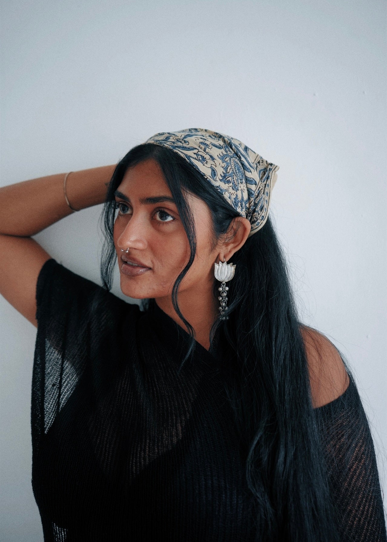 Cobra Lily - Kalamkari Cotton Bandana