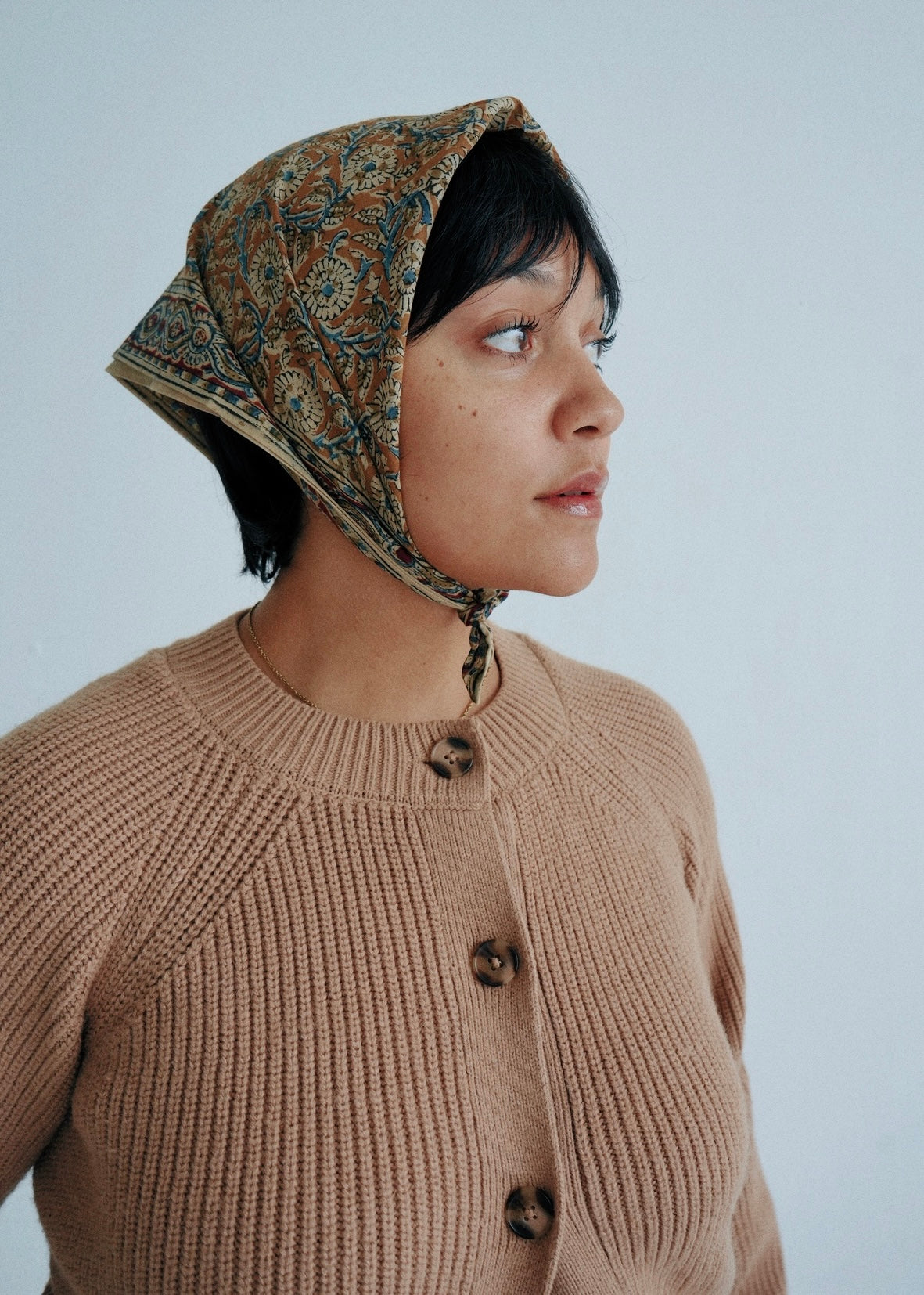 Ivory Eyelet - Kalamkari Cotton Bandana