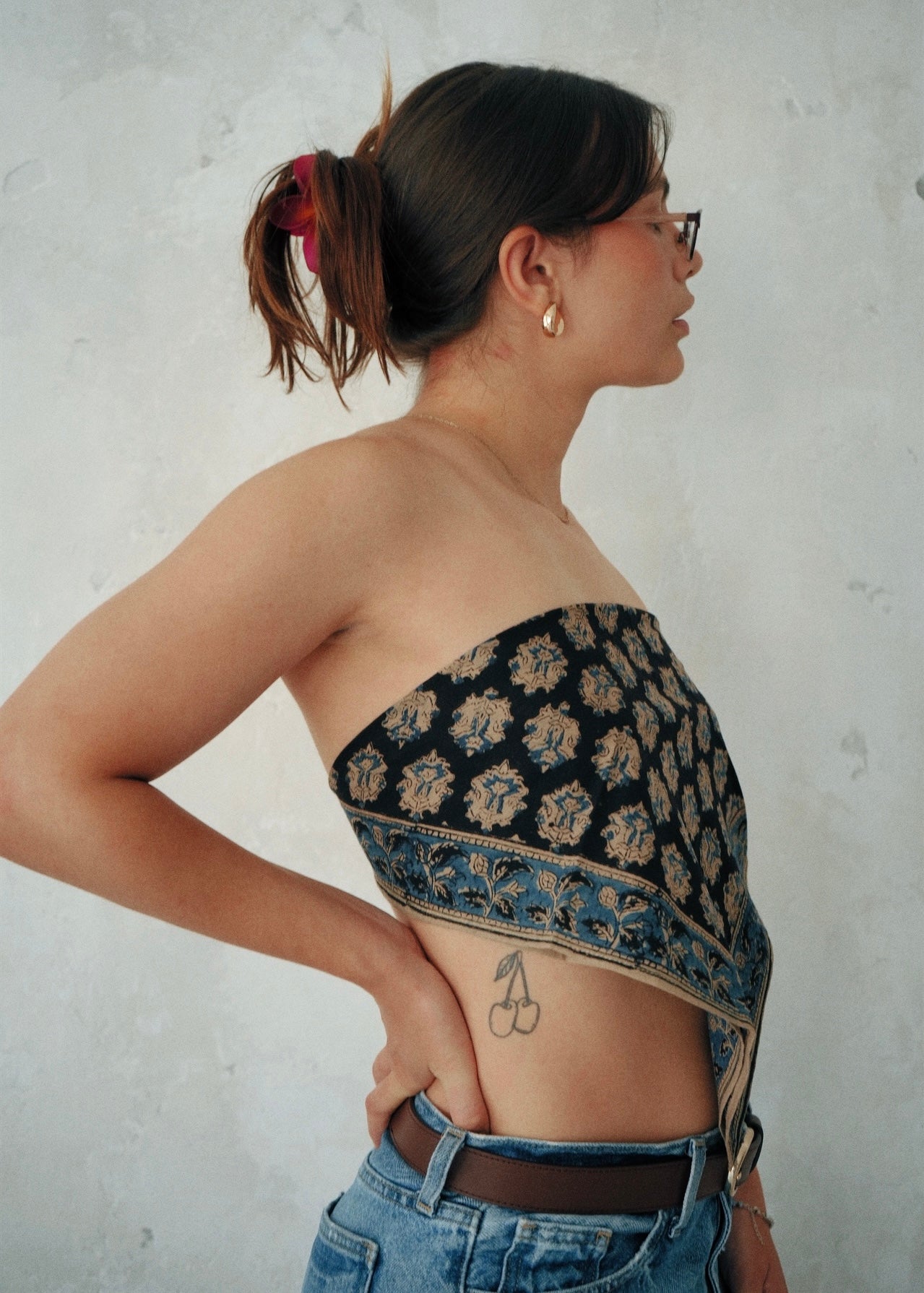 Indigo Ornaments - Kalamkari Cotton Bandana