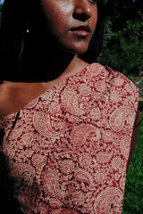 Brick Red Paisley - Kalamkari Cotton Bandana