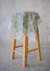 Swimming In Sea Foam - Hand Block Printed Cotton Bandana