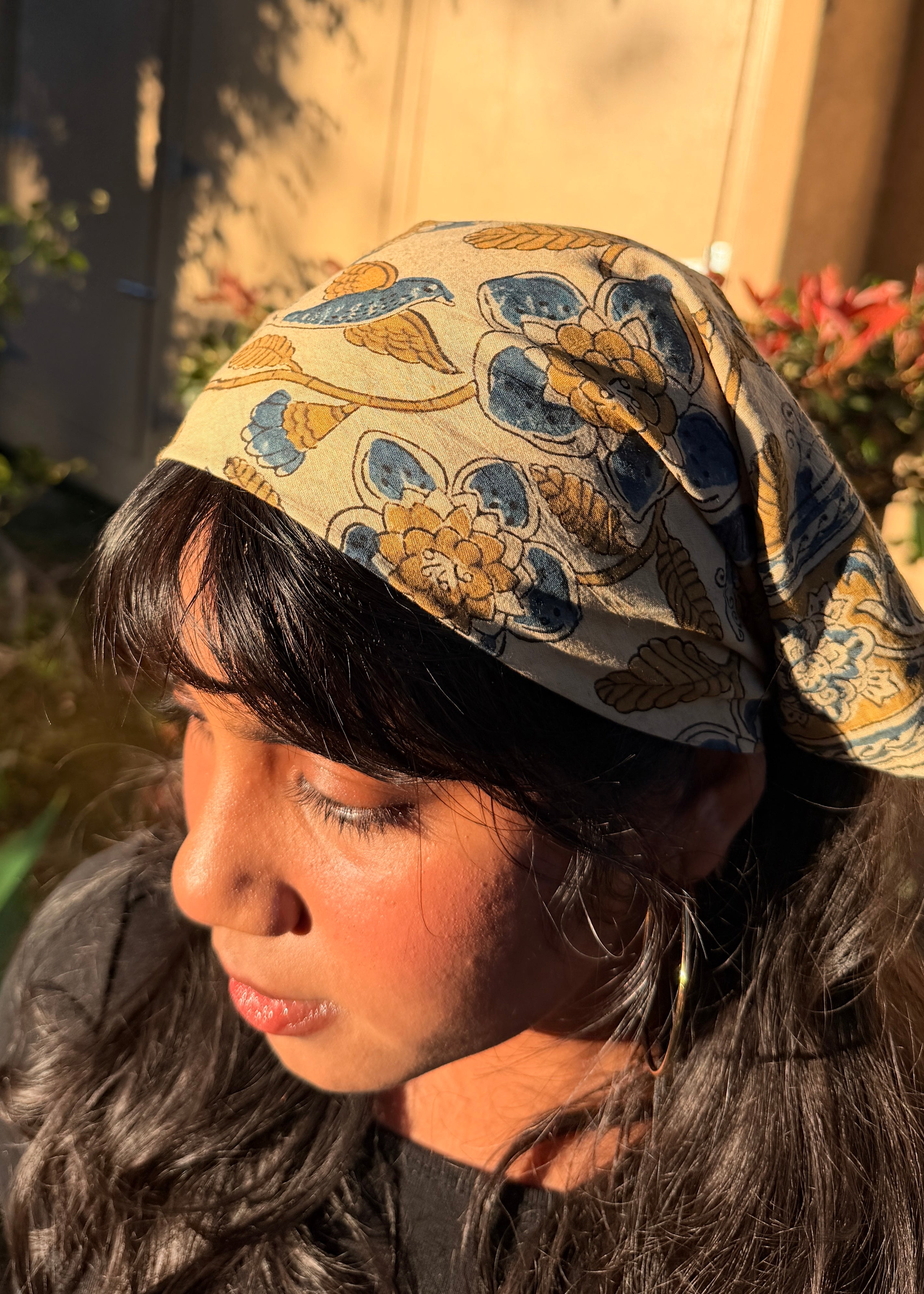 Morning Songbird - Kalamkari Cotton Bandana