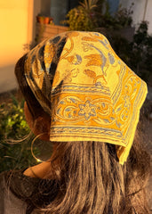 Morning Songbird - Kalamkari Cotton Bandana