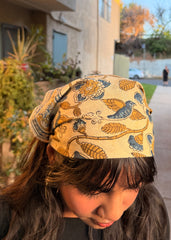 Morning Songbird - Kalamkari Cotton Bandana