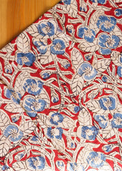 Blueberry Vine (Red) - Kalamkari Cotton XL Wrap