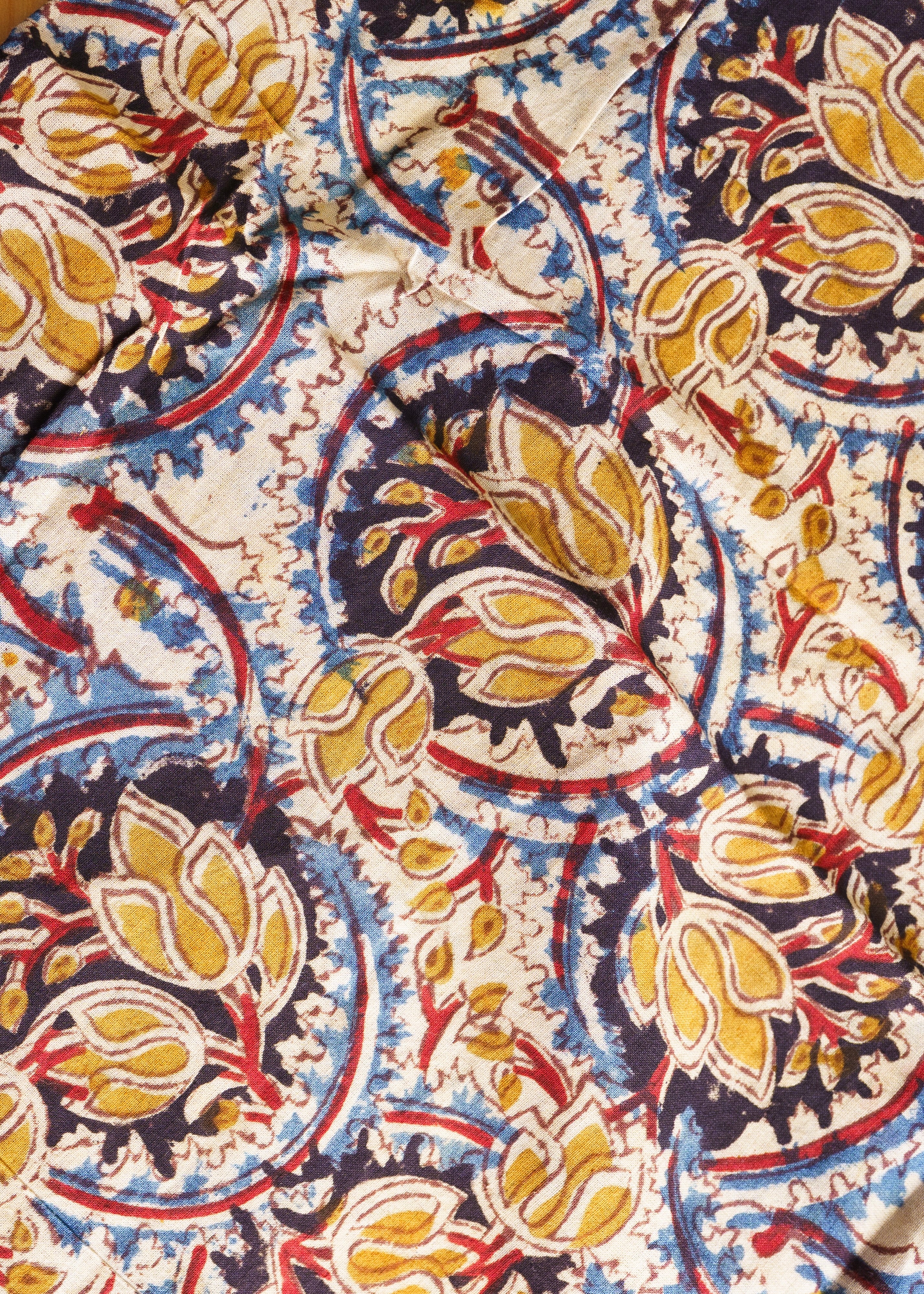 Golden Bloom -  Kalamkari Cotton XL Wrap