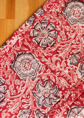 Crimson Blossom -  Kalamkari Cotton XL Wrap