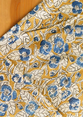 Blueberry Vine (Yellow) - Kalamkari Cotton XL Wrap