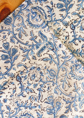 Blue Dandelions - Kalamkari Cotton XL Wrap