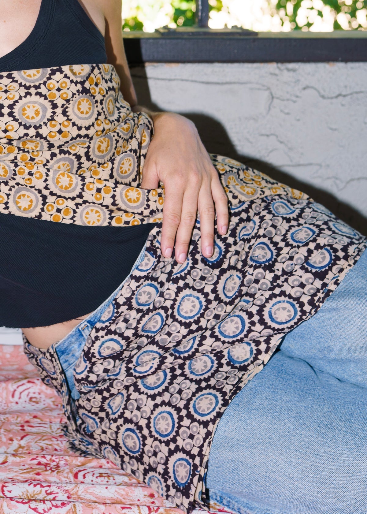 Blue Moon - Kalamkari Cotton XL Wrap