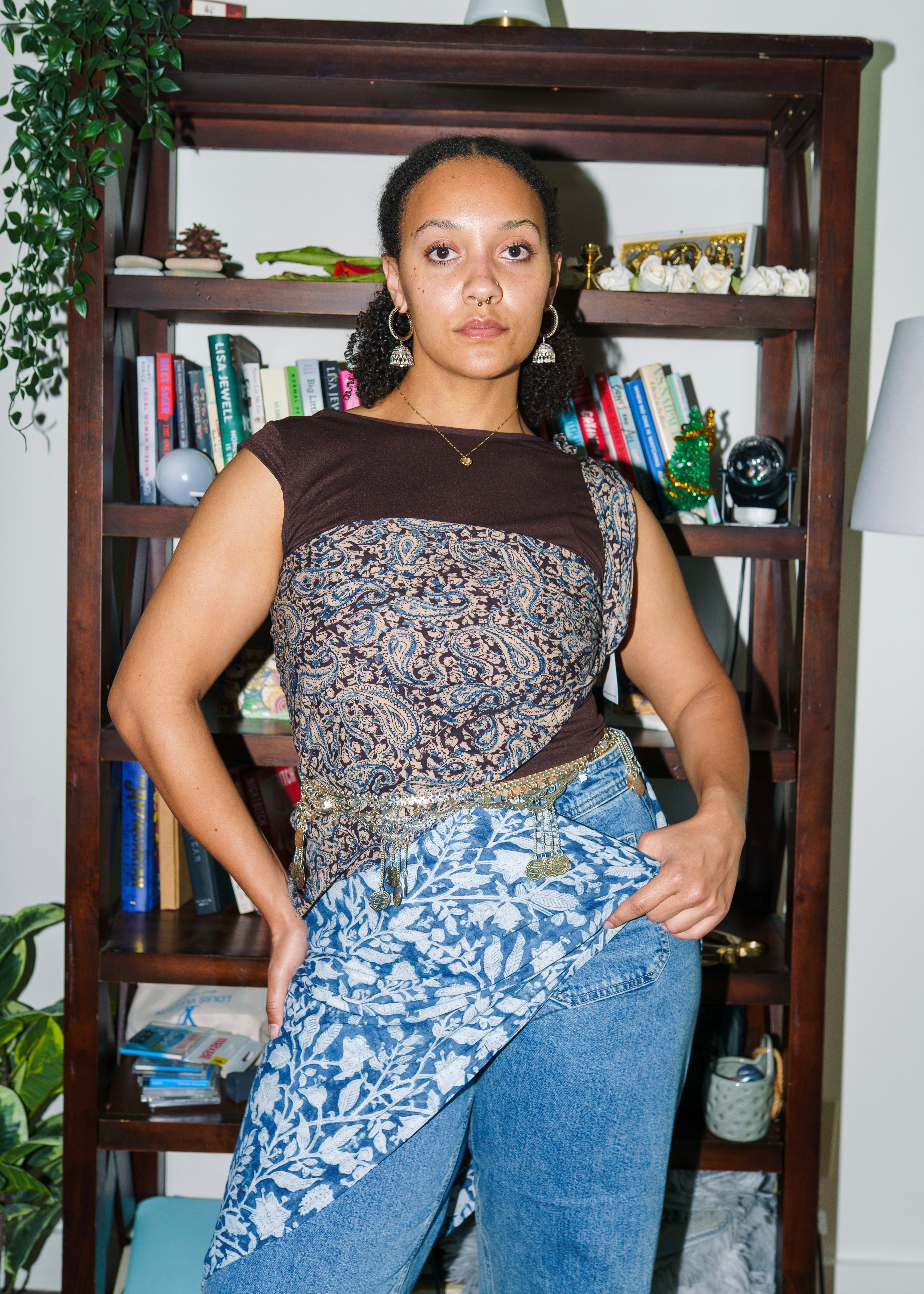 Midnight Bloom - Kalamkari Cotton XL Wrap