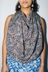 Indigo Mirage - Kalamkari Cotton XL Wrap
