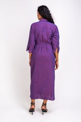 576-Purple White Lotus "Queen" women's Dress