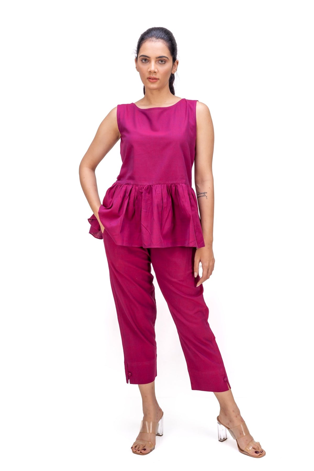 428 - 409 "Pink" Whitelotus Women's Pants "parrot co - ords set" - White Lotus Distributors LLC