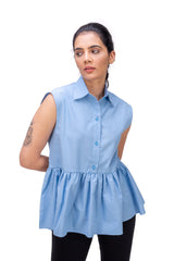 421 - 403 White Lotus "Sally" Short Top with Collar - White Lotus Distributors LLC