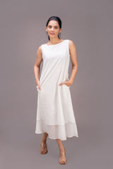 406-122 "Ronie" Whitelotus women's Double Layered Maxi Dress