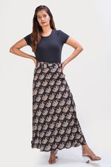 KK3013 Wrap Skirt - Elephants Black