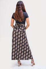 KK3013 Wrap Skirt - Elephants Black