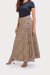KK3012 Wrap Skirt - Circles Beige