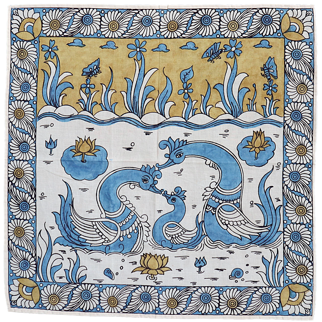 Swan Garden Glow - Limited Hand Painted Cotton Bandana