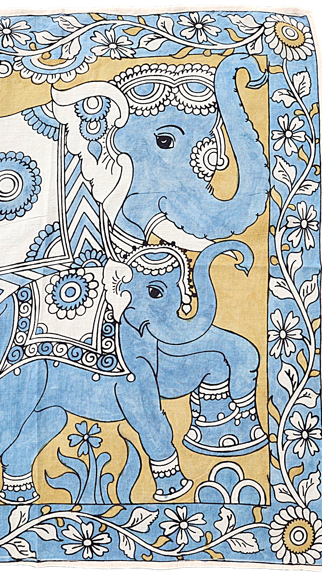 Azure Majesty Elephant - Limited Hand Painted Cotton Bandana