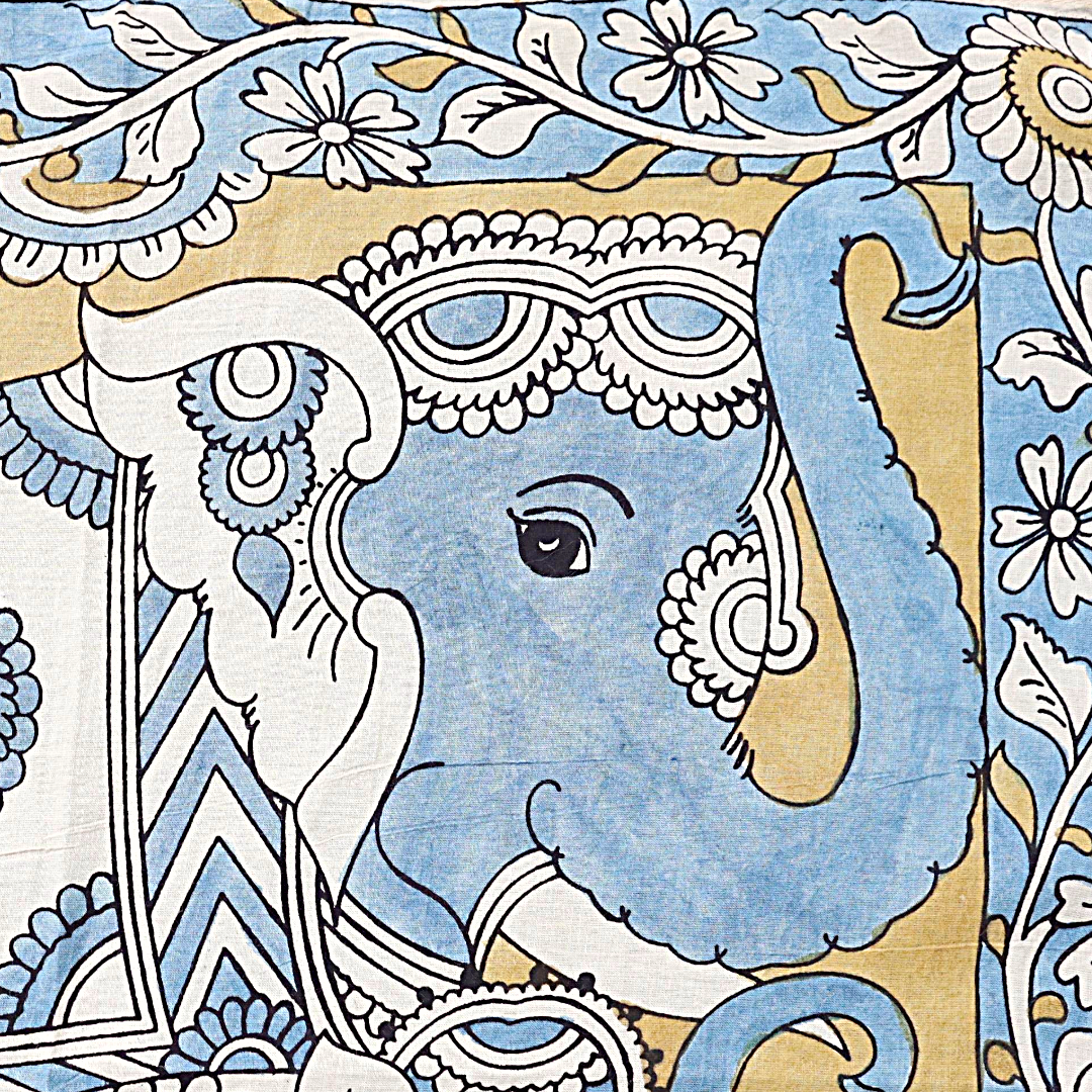 Azure Majesty Elephant - Limited Hand Painted Cotton Bandana