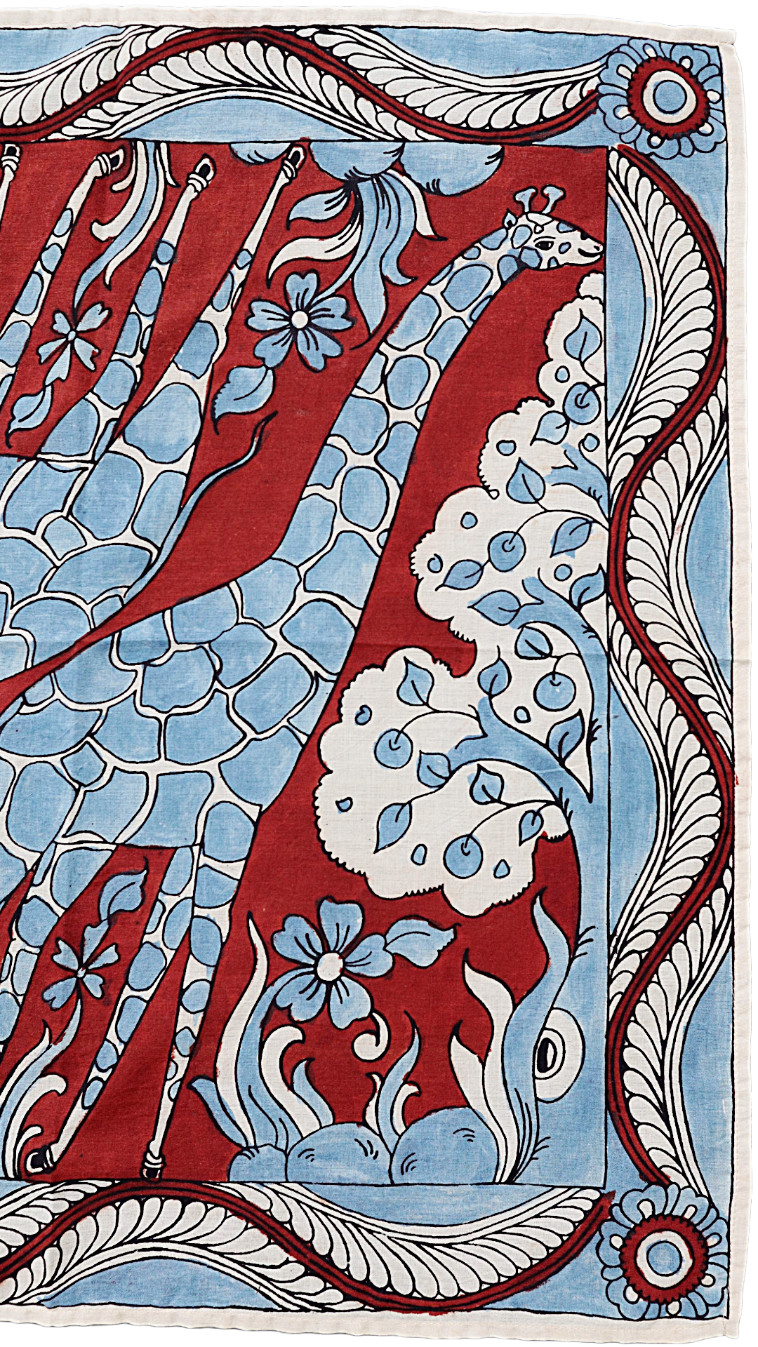 Crimson Harmony Giraffe -Limited Hand Painted Cotton Bandana