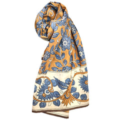 Autumn Sky Blooms – Limited Edition Hand Painted Cotton Scarf (HS0001)
