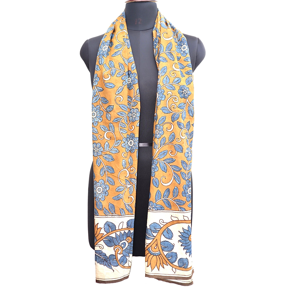 Autumn Sky Blooms – Limited Edition Hand Painted Cotton Scarf (HS0001)