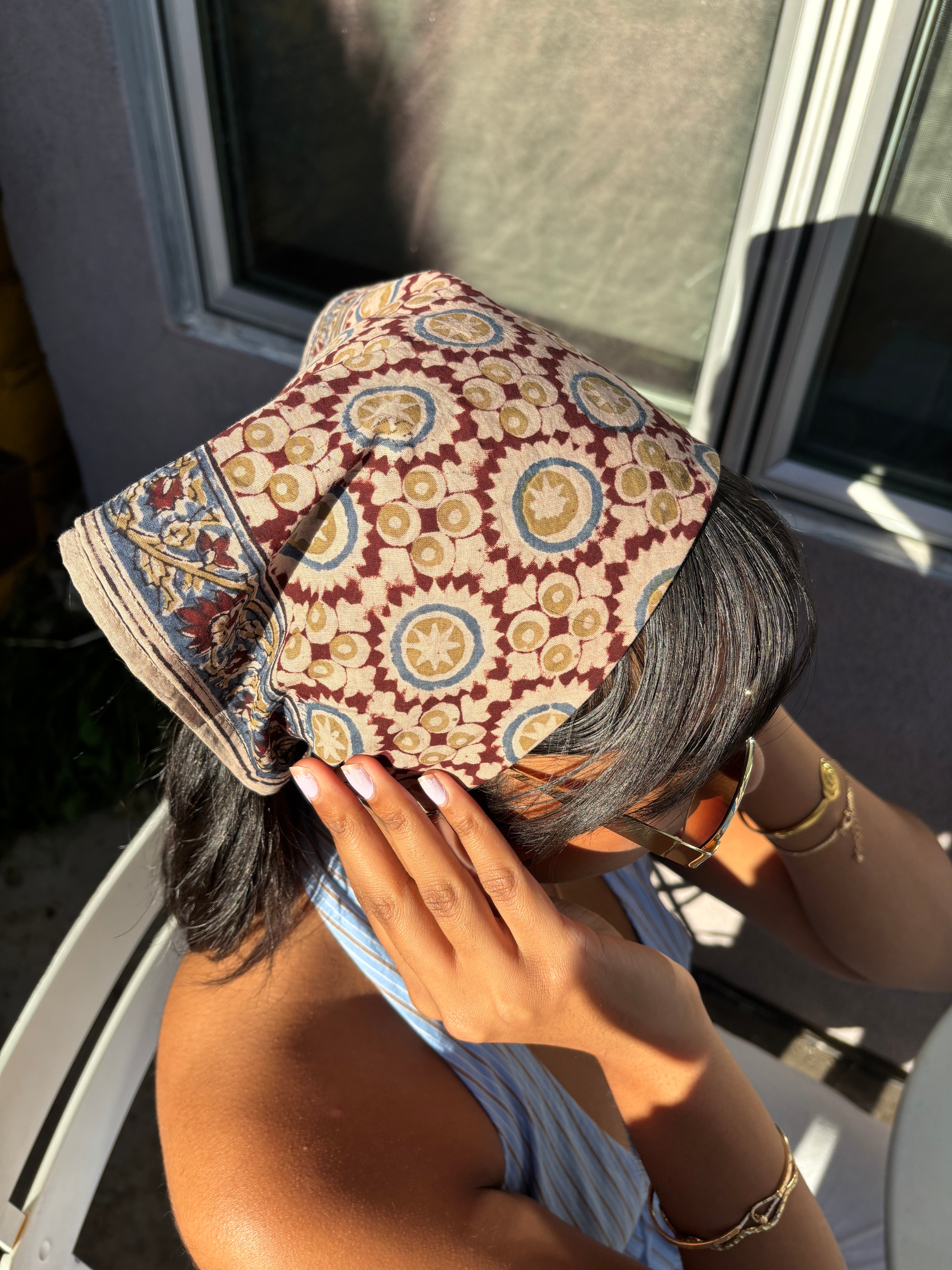 Bundled Moonlight - Kalamkari Cotton Bandana
