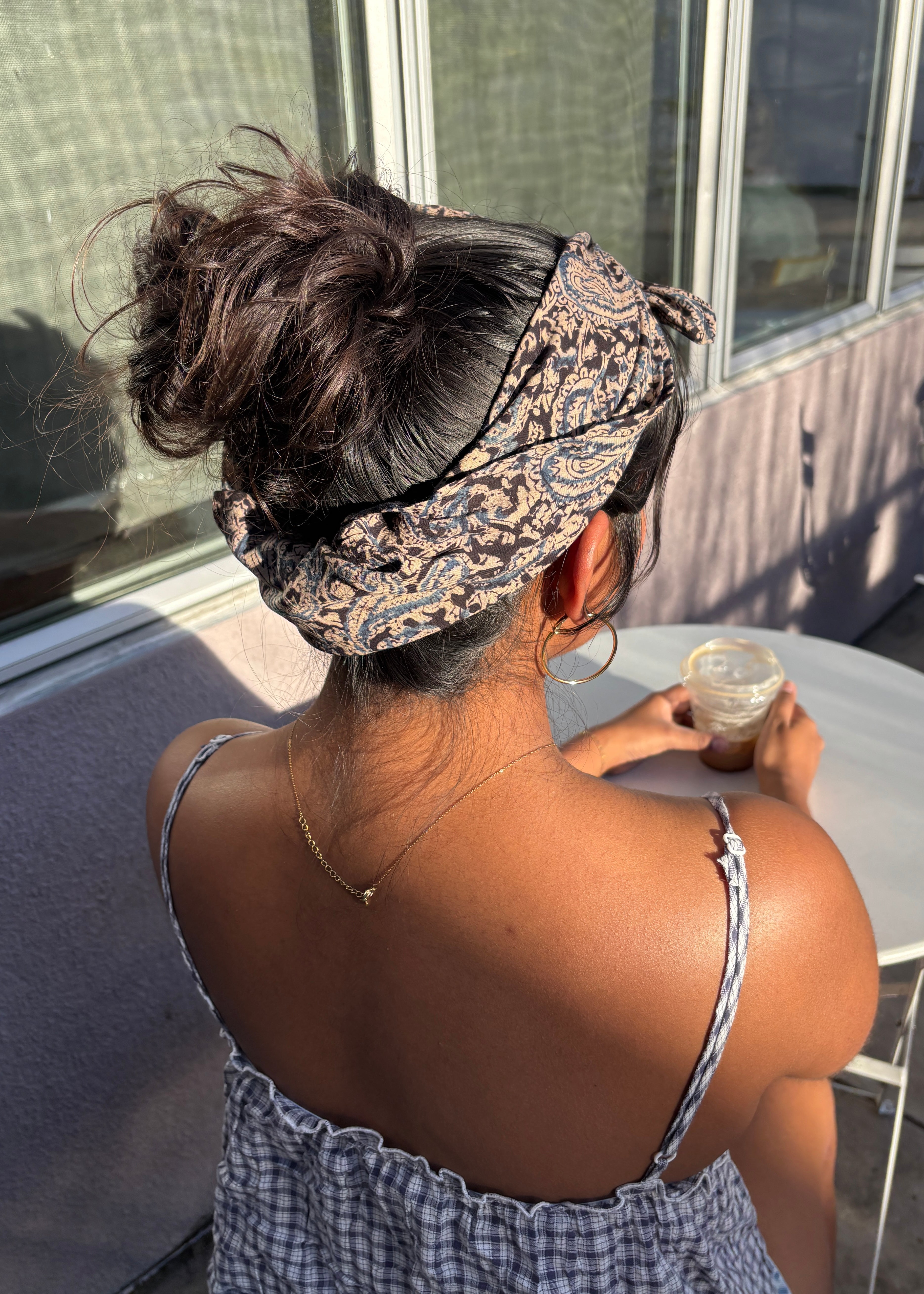 Indigo Mirage - Kalamkari Cotton Bandana