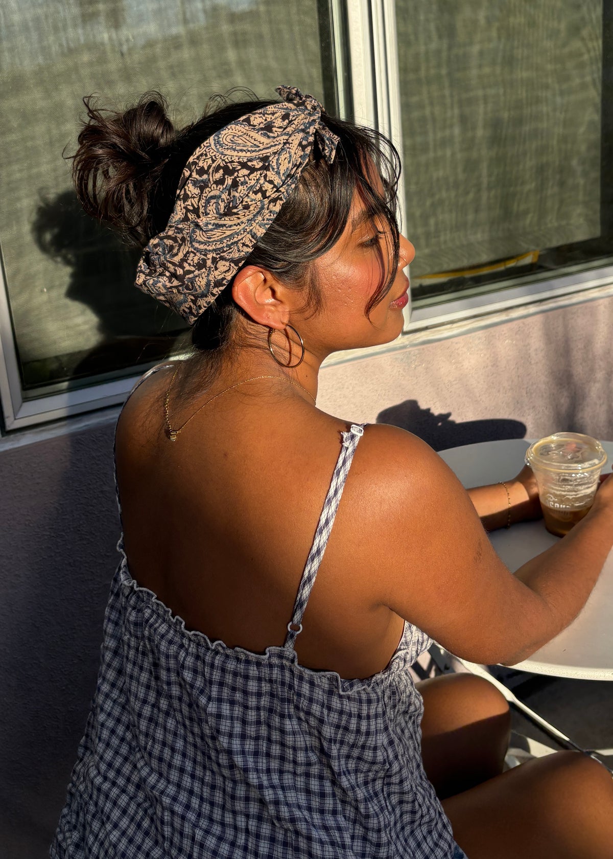 Indigo Mirage - Kalamkari Cotton Bandana