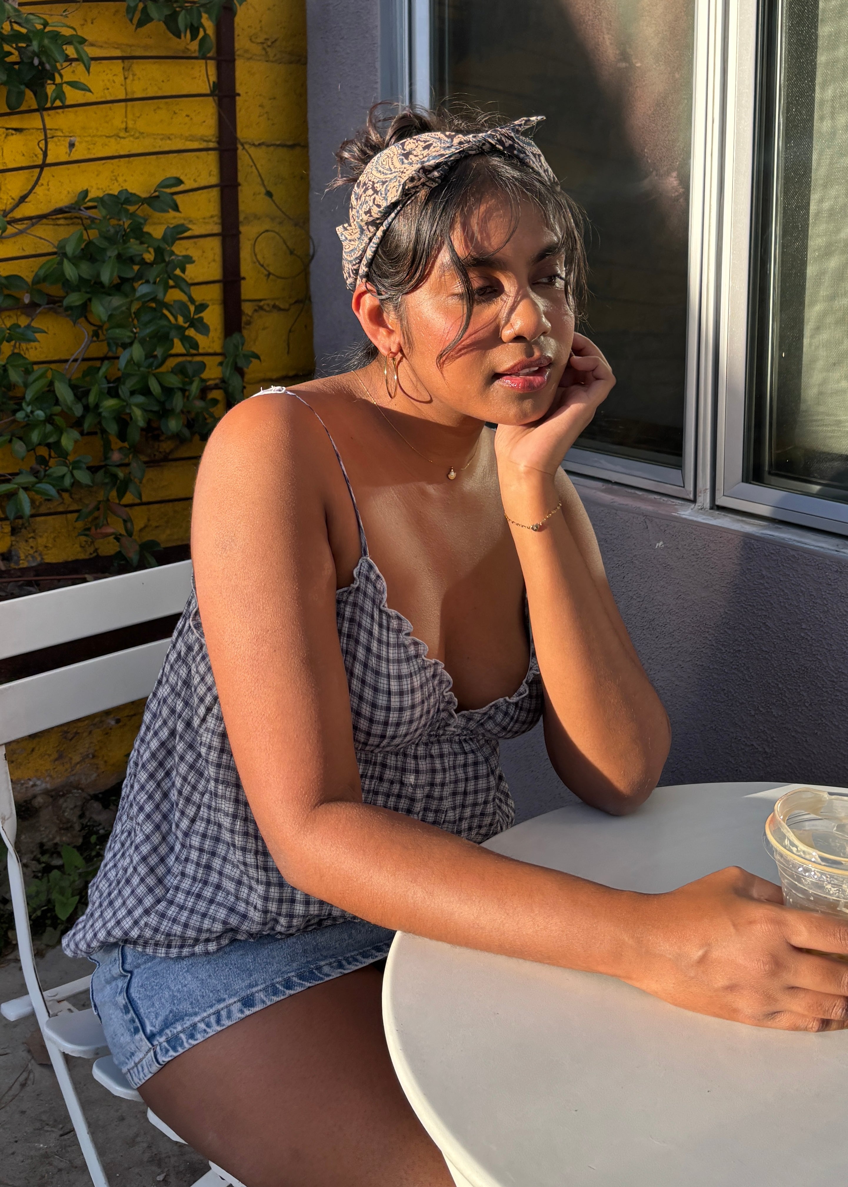 Indigo Mirage - Kalamkari Cotton Bandana