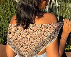 Bundled Moonlight - Kalamkari Cotton Bandana