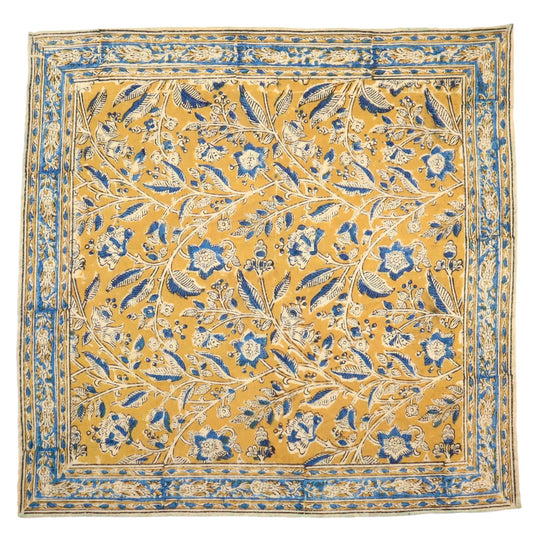 Sapphire Bloom - Kalamkari Cotton Bandana