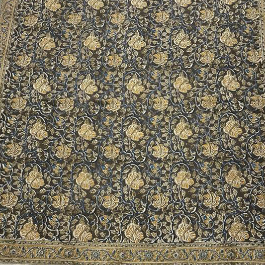 Daffodil Patch - Kalamkari Cotton Bandana ( 40" X 40")