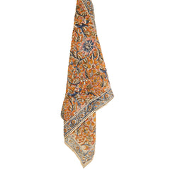 Cobalt Floral - Kalamkari Cotton Bandana (KK1477)