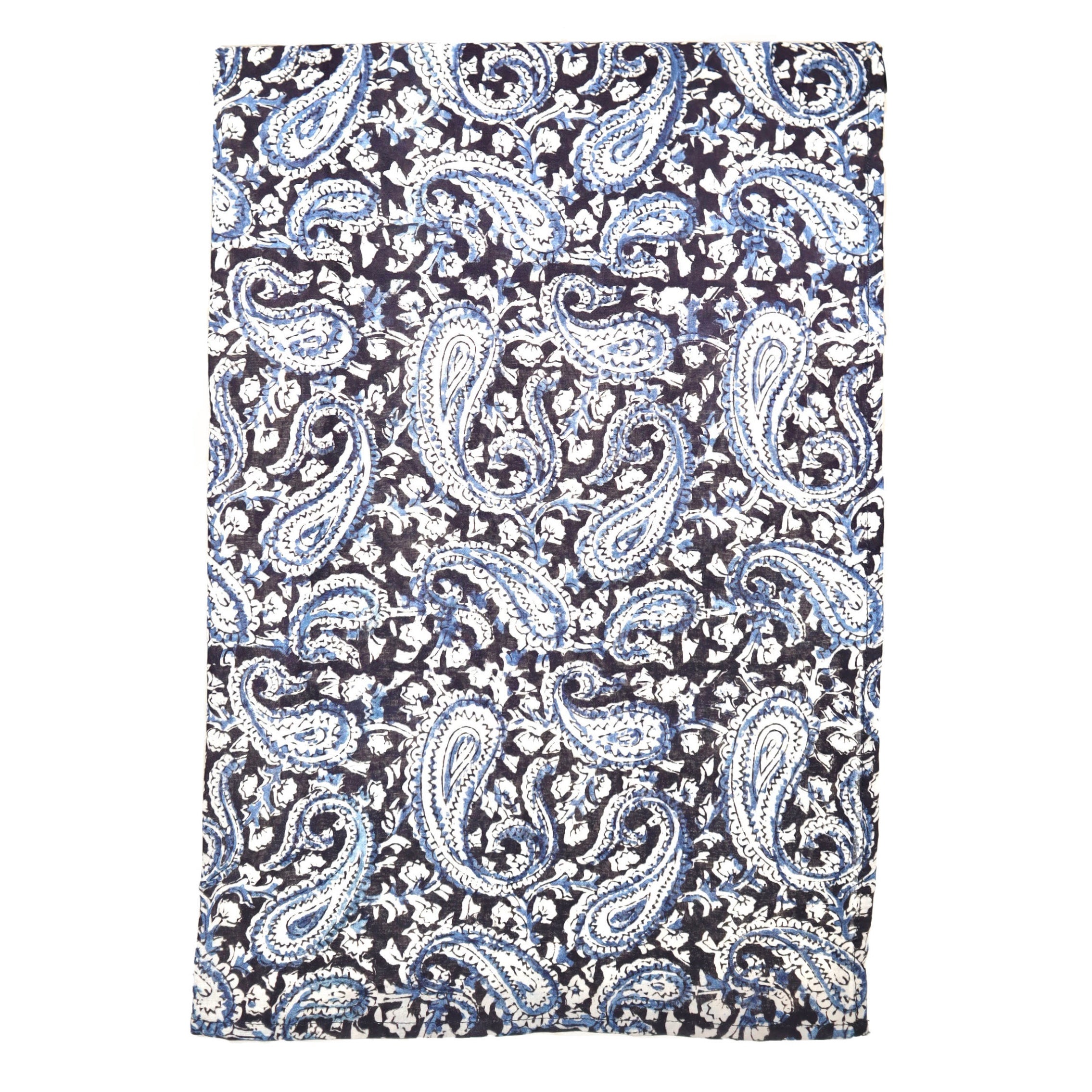 Indigo Mirage - Kalamkari Cotton Bandana (KK1495)